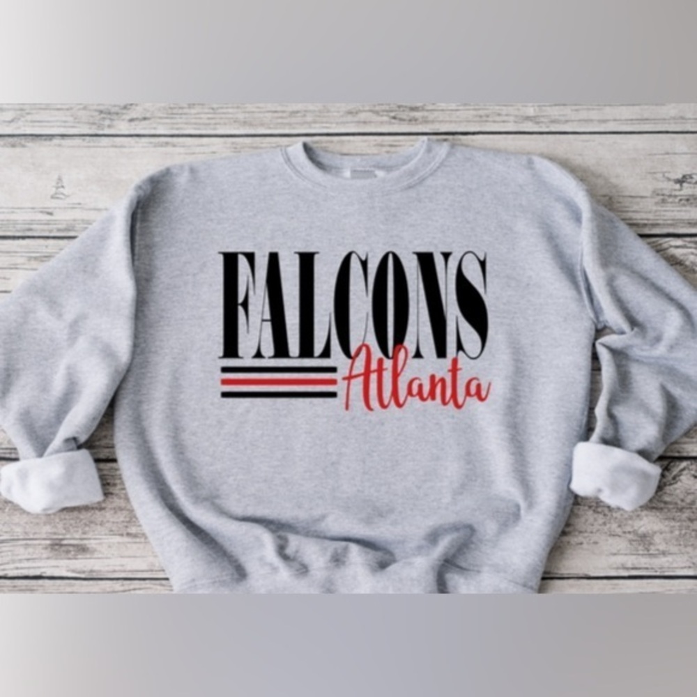 Falcons Striped Crewneck